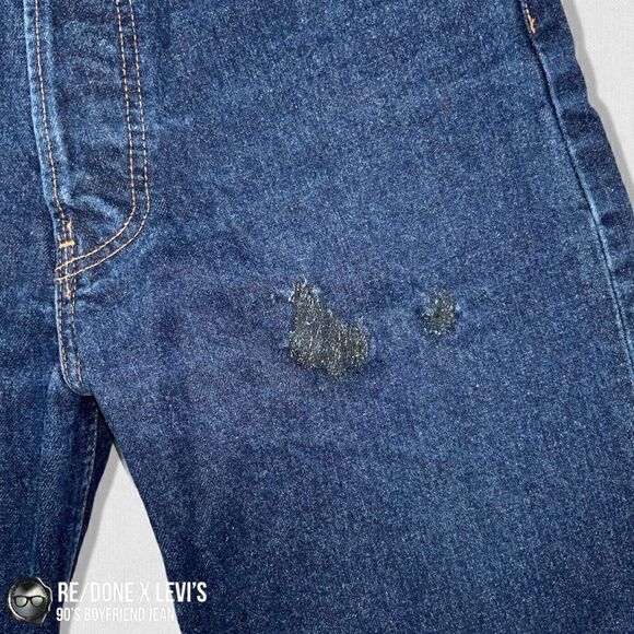 RE/DONE x LEVI’S 90’S BOYFRIEND JEAN IN INDIGO RECONSTRUCTED VINTAGE DENIM 26 - Picture 7 of 16